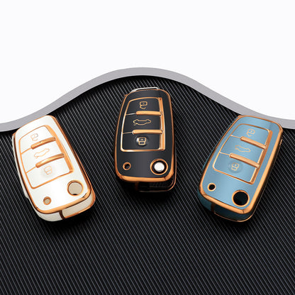 Case for Audi A1, A3, A4, A5, B6, B7, A6, A7, C5, C6, 4F, Q3, Q5, Q7, Q8, TT, S3, S4, S6, RS Flip Key - Kapzy