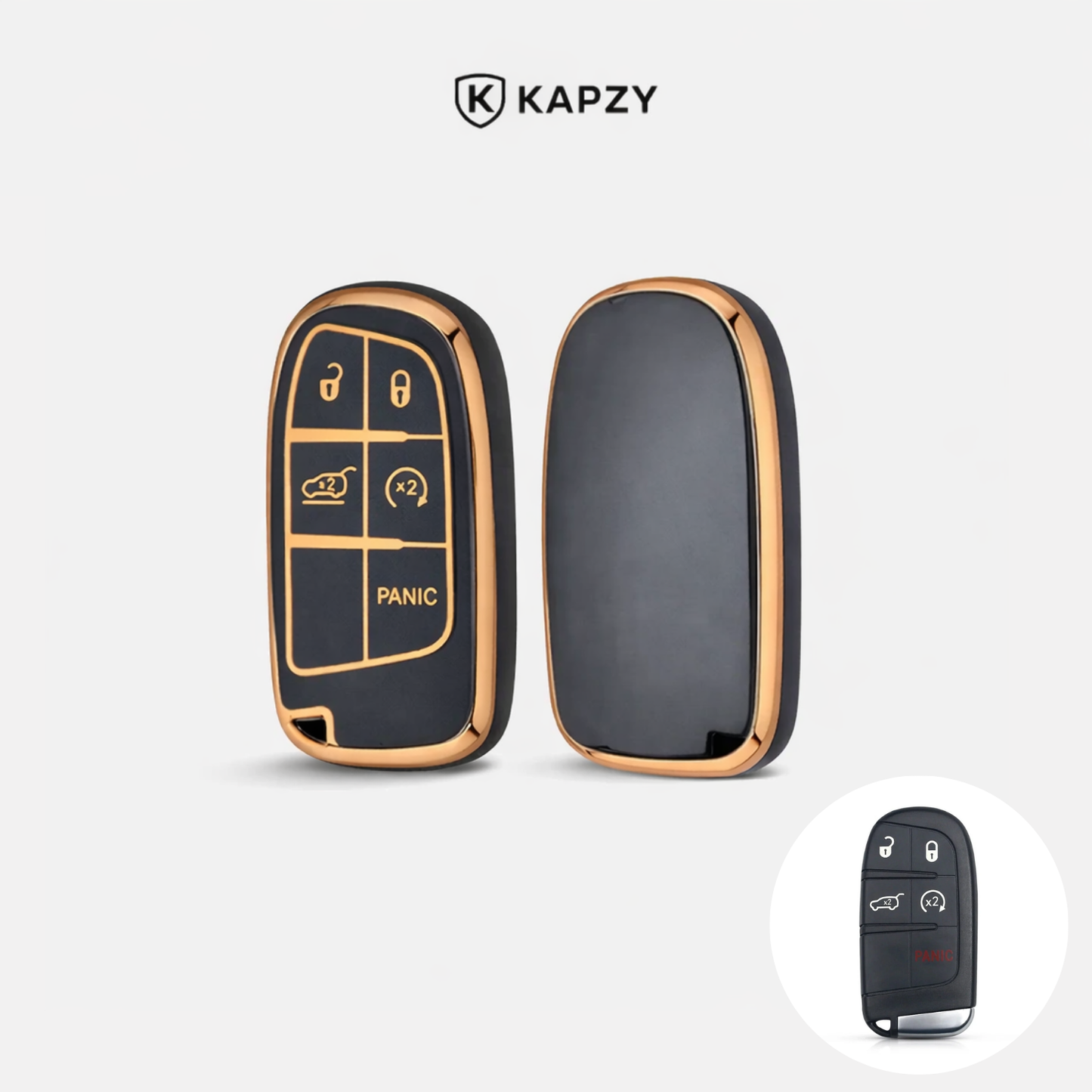 Case for Jeep Renegade, Compass, Grand Cherokee and Dodge Ram 1500, Journey and Fiat Toro, FastBack, Pulse (5 Buttons) - Kapzy