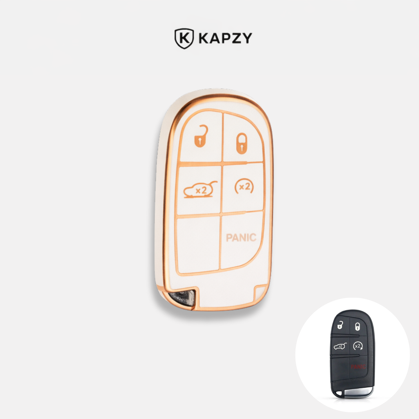 Case for Jeep Renegade, Compass, Grand Cherokee and Dodge Ram 1500, Journey and Fiat Toro, FastBack, Pulse (5 Buttons) - Kapzy