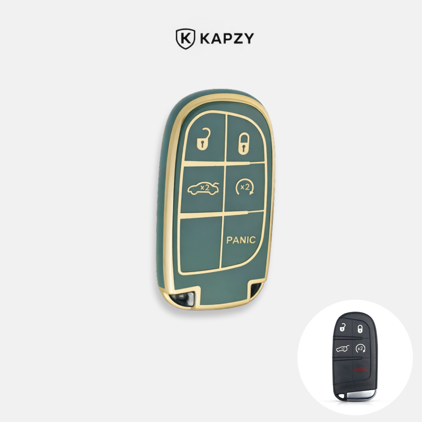 Case for Jeep Renegade, Compass, Grand Cherokee and Dodge Ram 1500, Journey and Fiat Toro, FastBack, Pulse (5 Buttons) - Kapzy