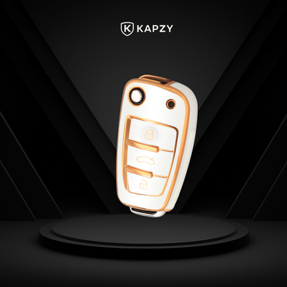 Case for Audi A1, A3, A4, A5, B6, B7, A6, A7, C5, C6, 4F, Q3, Q5, Q7, Q8, TT, S3, S4, S6, RS Flip Key - Kapzy