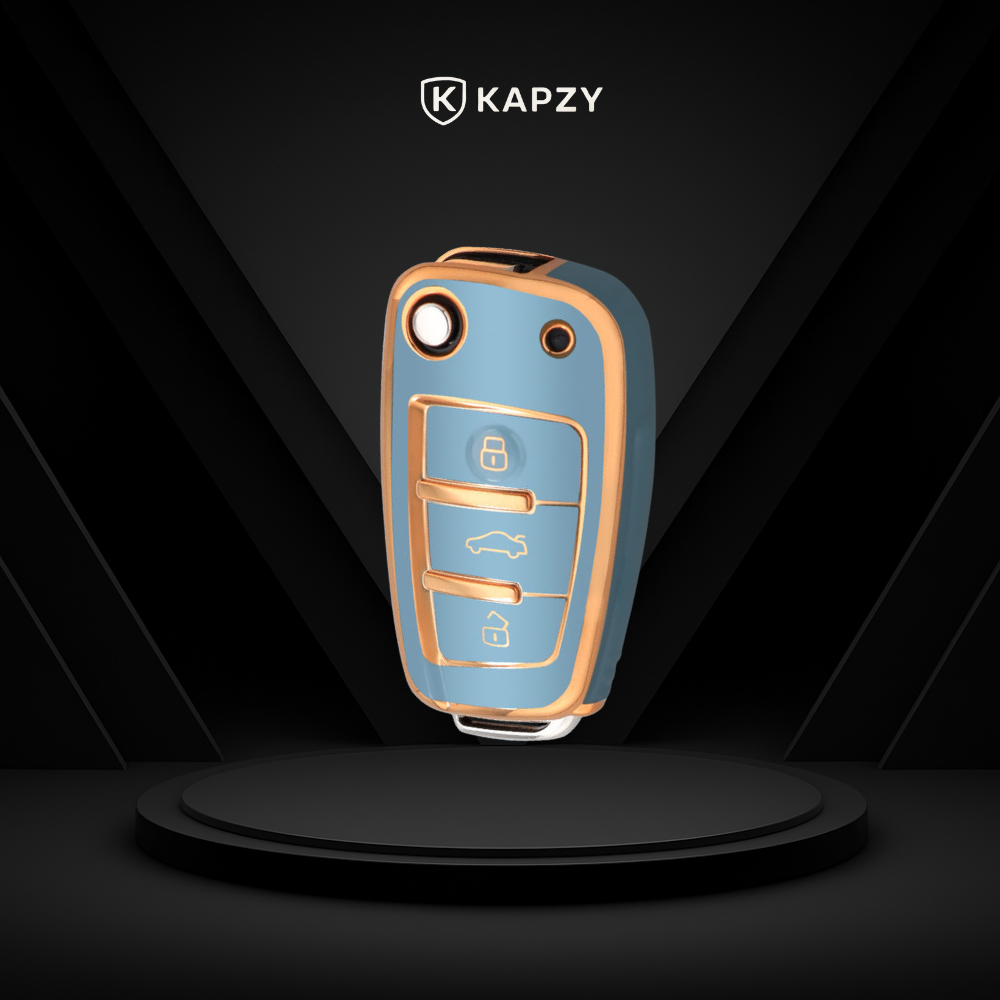 Case for Audi A1, A3, A4, A5, B6, B7, A6, A7, C5, C6, 4F, Q3, Q5, Q7, Q8, TT, S3, S4, S6, RS Flip Key - Kapzy