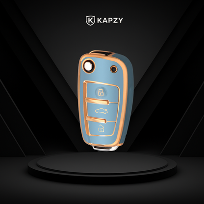 Case for Audi A1, A3, A4, A5, B6, B7, A6, A7, C5, C6, 4F, Q3, Q5, Q7, Q8, TT, S3, S4, S6, RS Flip Key - Kapzy