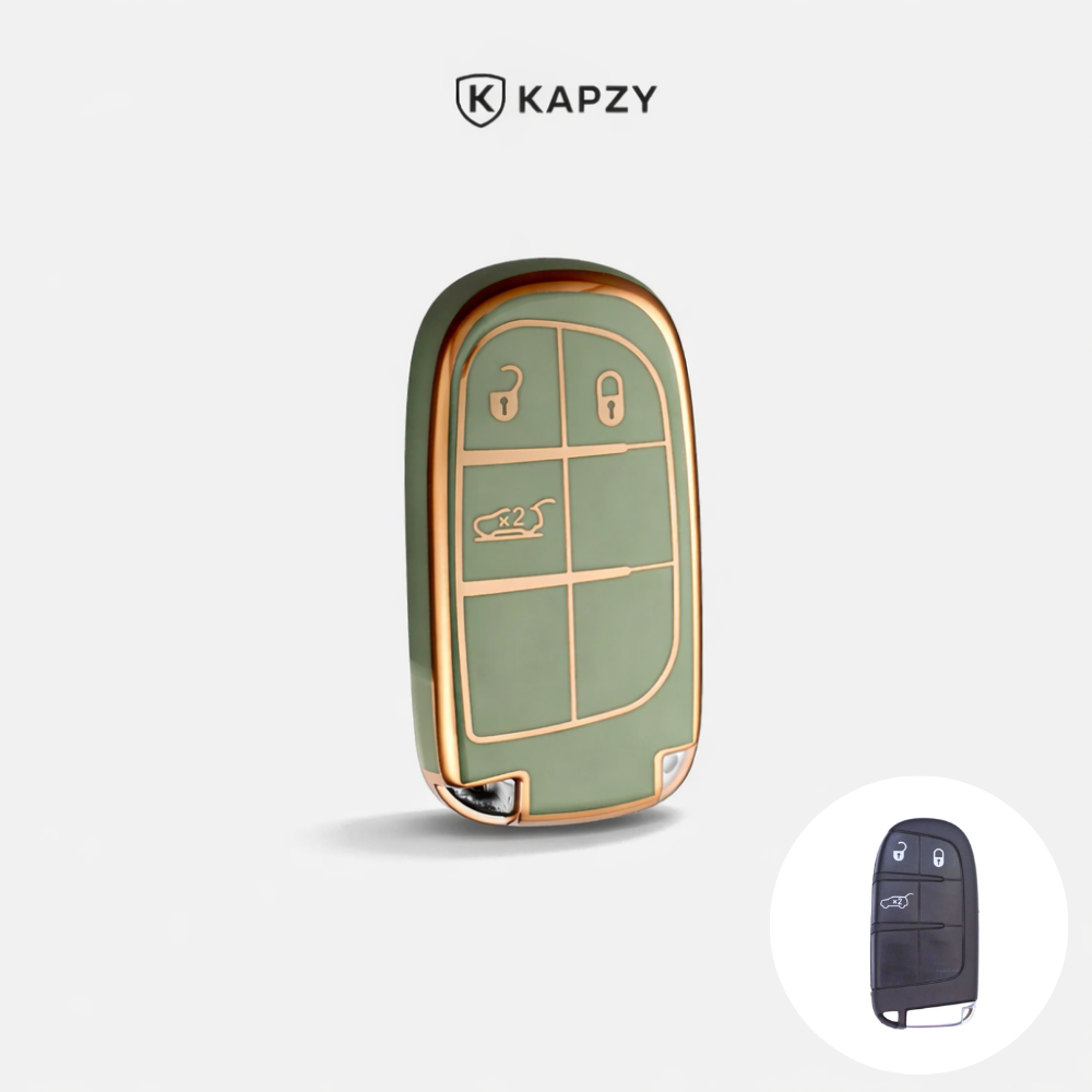 Case for Jeep Renegade, Compass, Grand Cherokee and Dodge Ram 1500, Journey and Fiat Toro, FastBack, Pulse (3 Buttons) - Kapzy