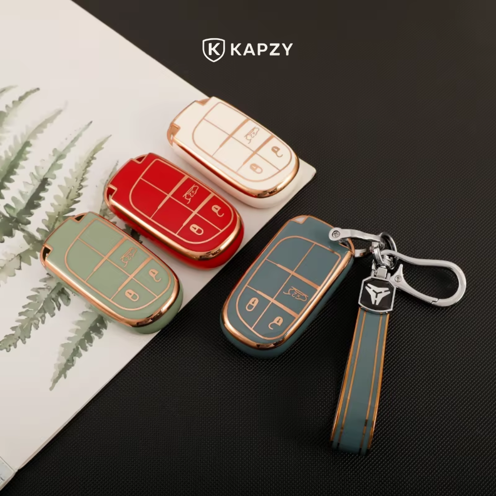 Case for Jeep Renegade, Compass, Grand Cherokee and Dodge Ram 1500, Journey and Fiat Toro, FastBack, Pulse (3 Buttons) - Kapzy