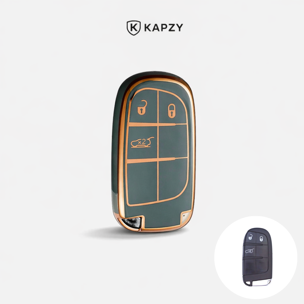 Case for Jeep Renegade, Compass, Grand Cherokee and Dodge Ram 1500, Journey and Fiat Toro, FastBack, Pulse (3 Buttons) - Kapzy