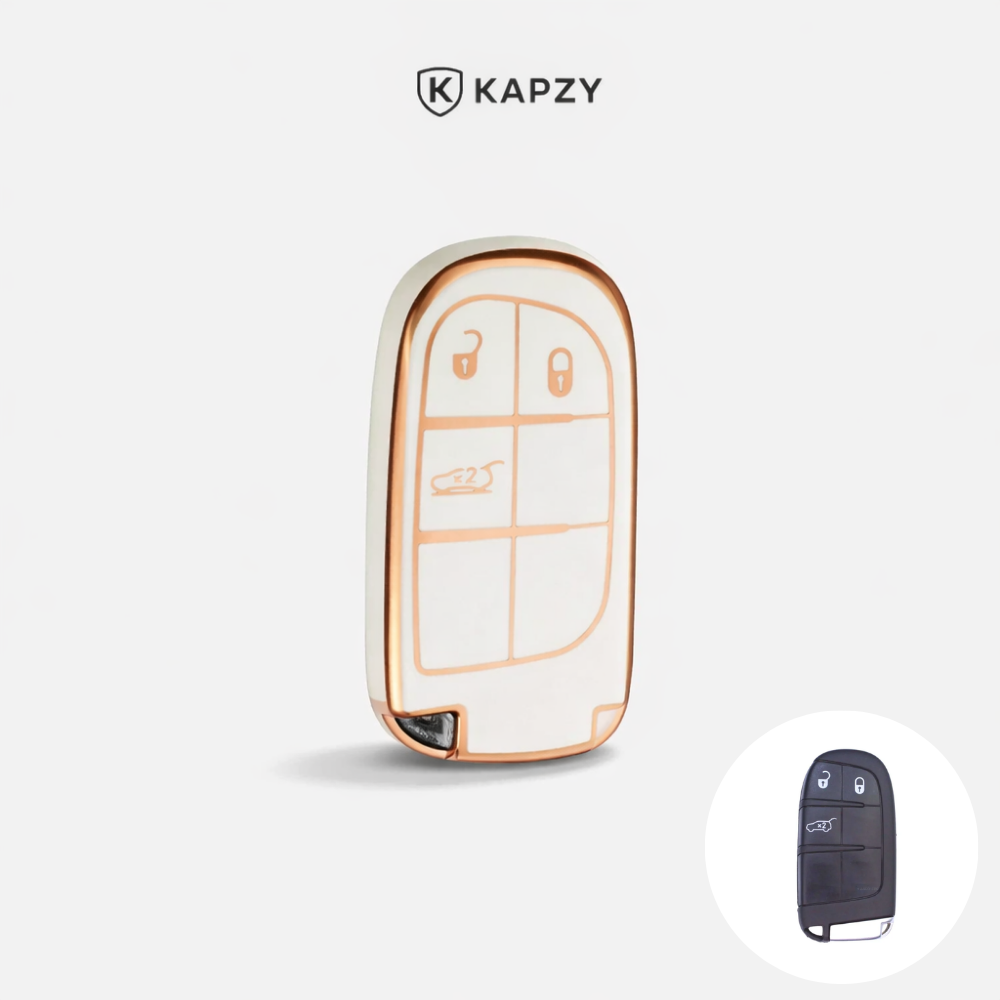 Case for Jeep Renegade, Compass, Grand Cherokee and Dodge Ram 1500, Journey and Fiat Toro, FastBack, Pulse (3 Buttons) - Kapzy