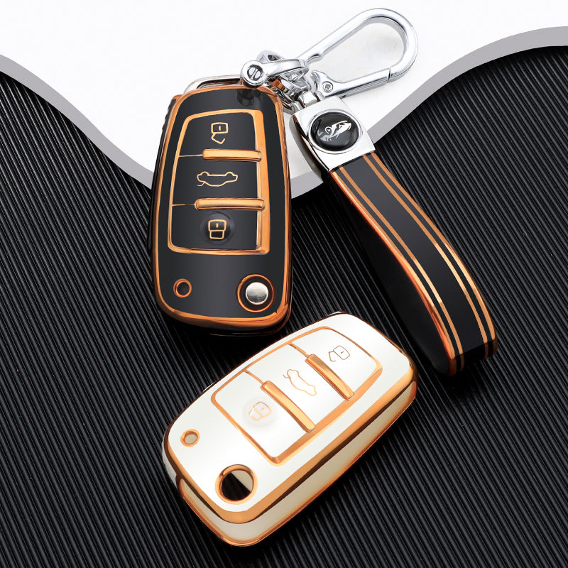 Case for Audi A1, A3, A4, A5, B6, B7, A6, A7, C5, C6, 4F, Q3, Q5, Q7, Q8, TT, S3, S4, S6, RS Flip Key - Kapzy