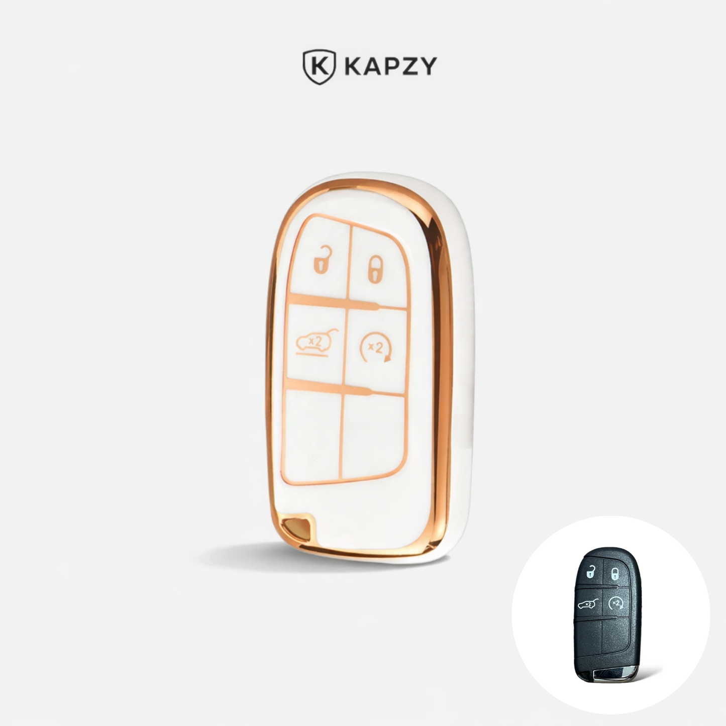 Case for Jeep Renegade, Compass, Grand Cherokee and Dodge Ram 1500, Journey and Fiat Toro, FastBack, Pulse (4 Buttons) - Kapzy