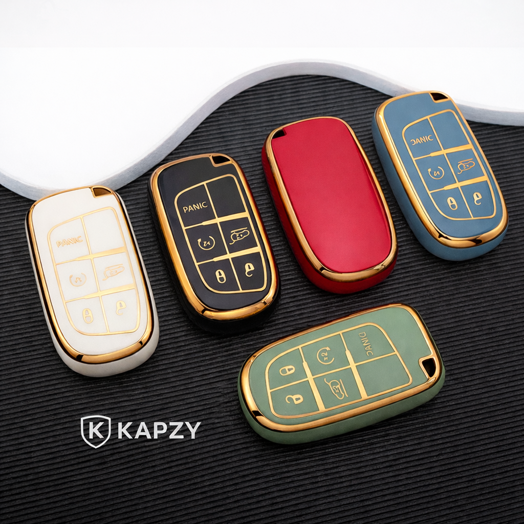 Case for Jeep Renegade, Compass, Grand Cherokee and Dodge Ram 1500, Journey and Fiat Toro, FastBack, Pulse (5 Buttons) - Kapzy