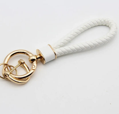 Braided Leather & Stainless Steel Keychain – Kapzy