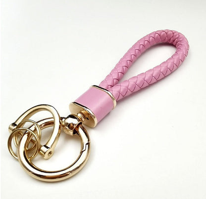 Braided Leather & Stainless Steel Keychain – Kapzy