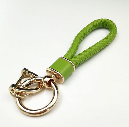 Braided Leather & Stainless Steel Keychain – Kapzy