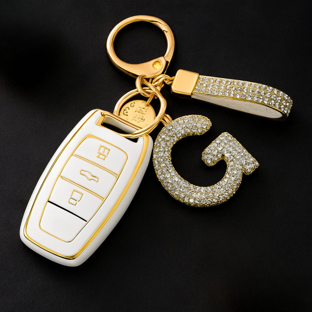 Sparkling Initial Keychain – Kapzy