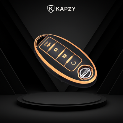 Case for Nissan X-Trail, Tiida, Altima, Pathfinder, Kicks, Livina, Sentra Smart Key (4 Buttons) - Kapzy