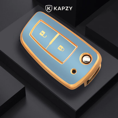Case for Nissan X-Trail, Tiida, Altima, Pathfinder, Kicks, Livina, Sentra Flip Key (2 Buttons) - Kapzy