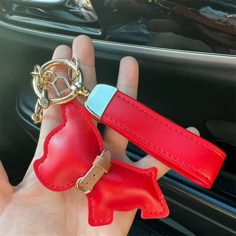 Leather Dog Charm Keychain – Kapzy