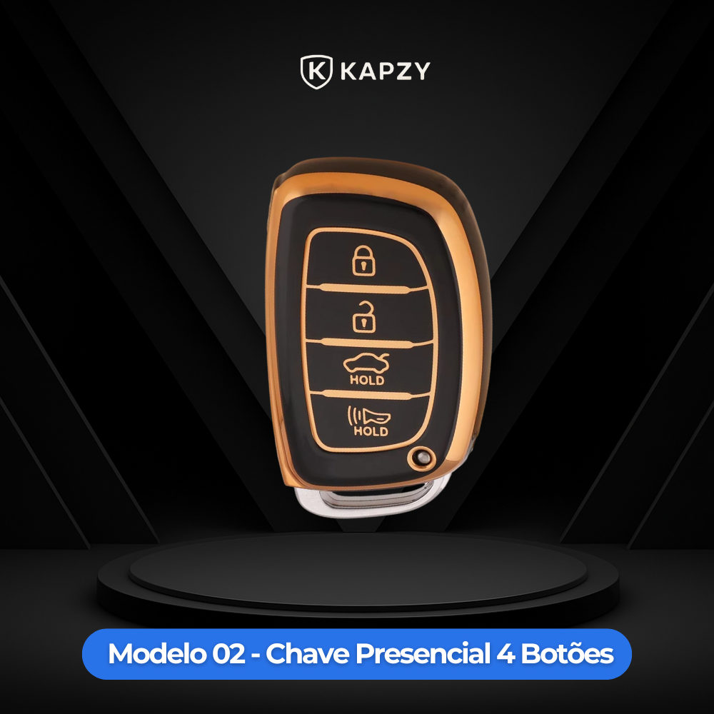 Case for Hyundai Tucson, Sonata, Santa Fe, Elantra, ix35, Hb20, Creta Smart Key 4 Buttons - Kapzy