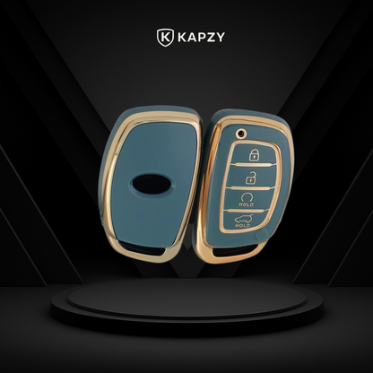 Case for Hyundai Tucson, Sonata, Santa Fe, Elantra, ix35, Hb20, Creta 4 Buttons Smart Key - Kapzy