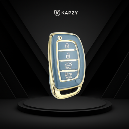 Case for Hyundai Tucson, Sonata, Santa Fe, Elantra, ix35, Hb20, Creta Smart Key 4 Buttons - Kapzy