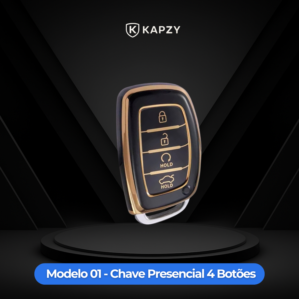 Case for Hyundai Tucson, Sonata, Santa Fe, Elantra, ix35, Hb20, Creta 4 Buttons Smart Key - Kapzy