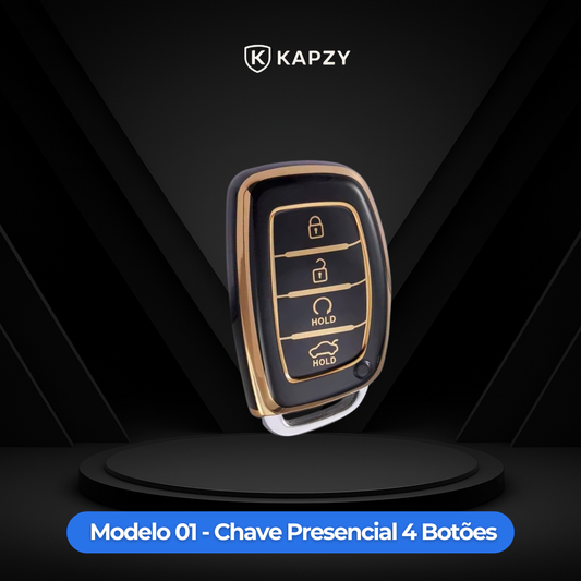 Case for Hyundai Tucson, Sonata, Santa Fe, Elantra, ix35, Hb20, Creta 4 Buttons Smart Key - Kapzy