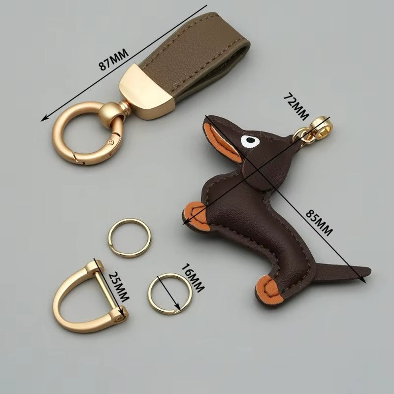 Leather Dachshund Keychain – Kapzy