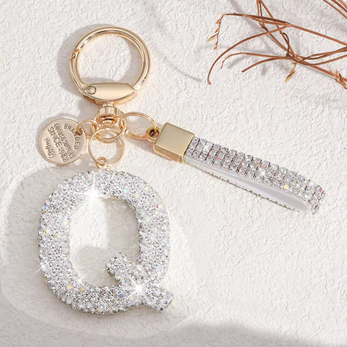 Sparkling Initial Keychain – Kapzy