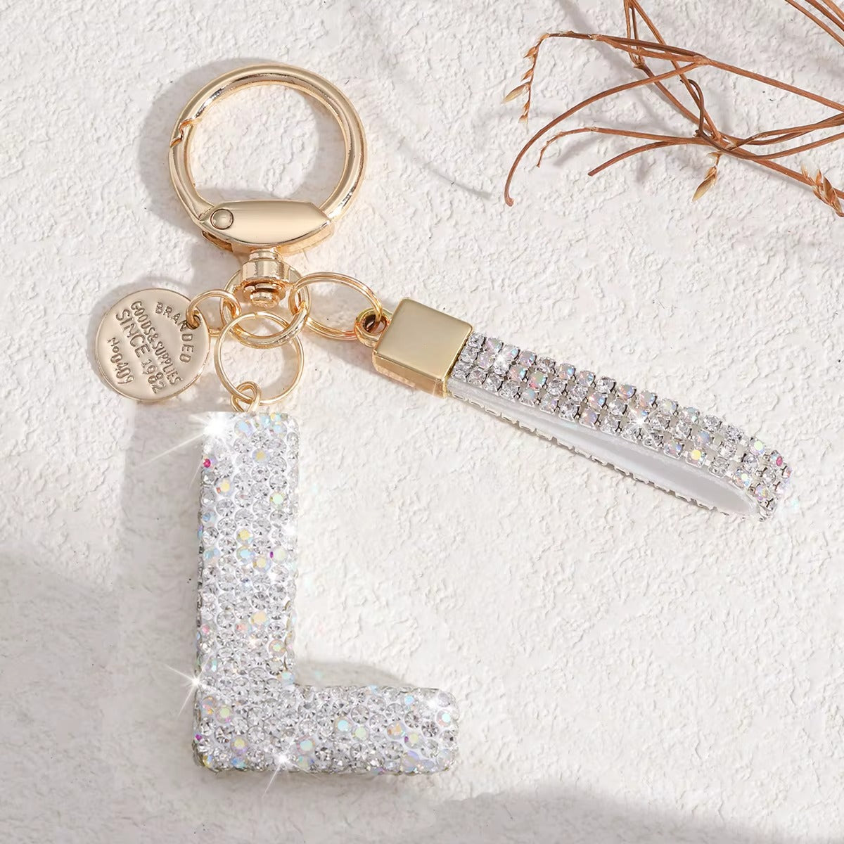 Sparkling Initial Keychain – Kapzy