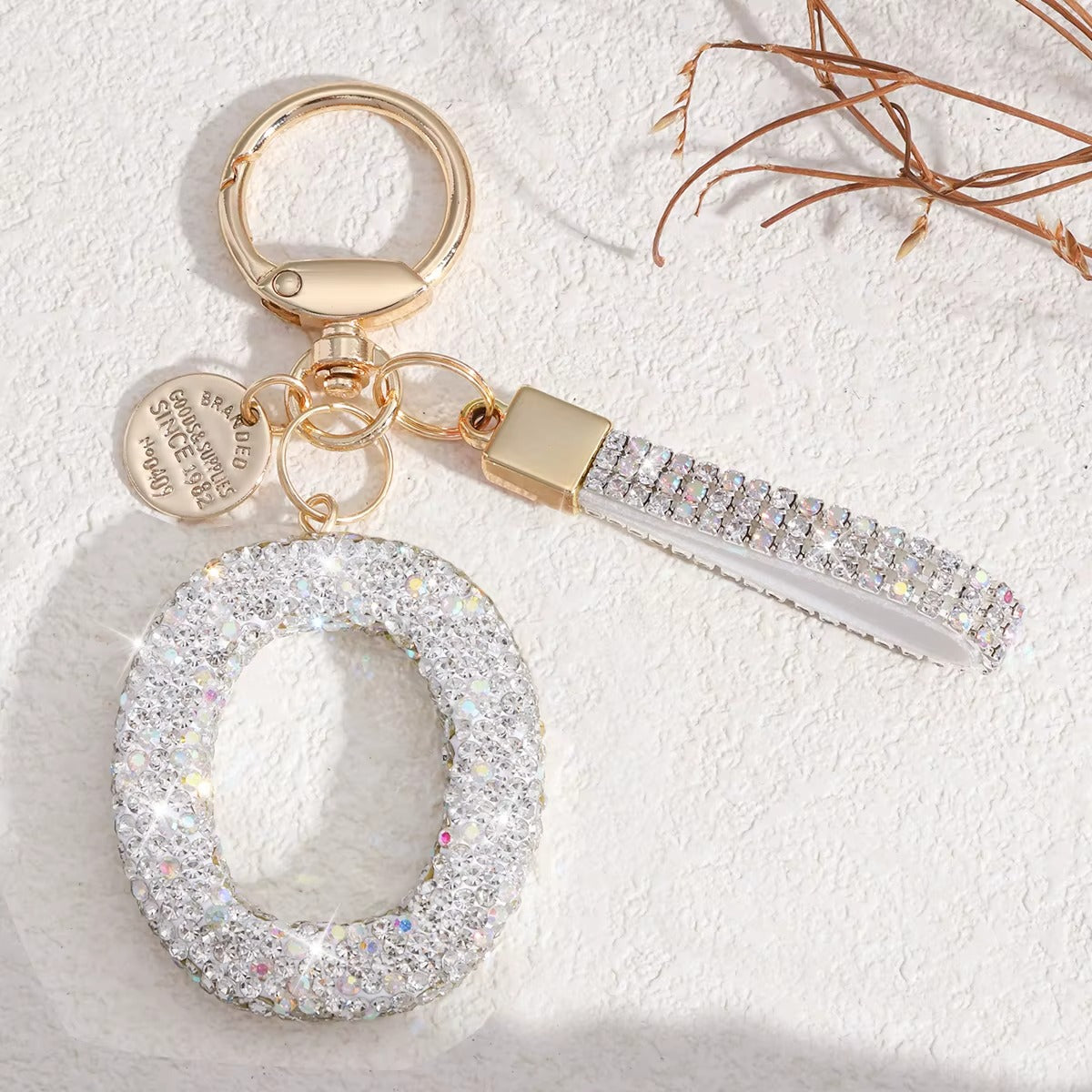 Sparkling Initial Keychain – Kapzy
