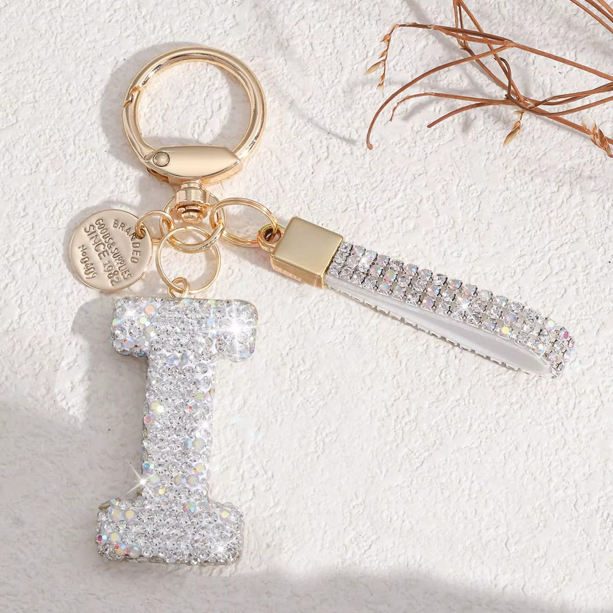 Sparkling Initial Keychain – Kapzy