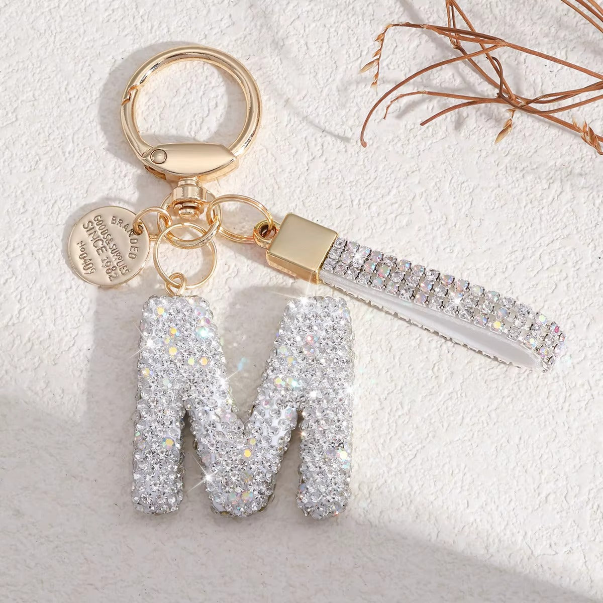 Sparkling Initial Keychain – Kapzy