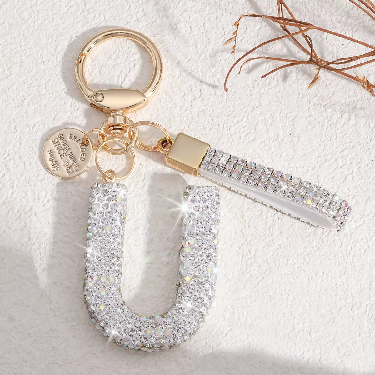 Sparkling Initial Keychain – Kapzy