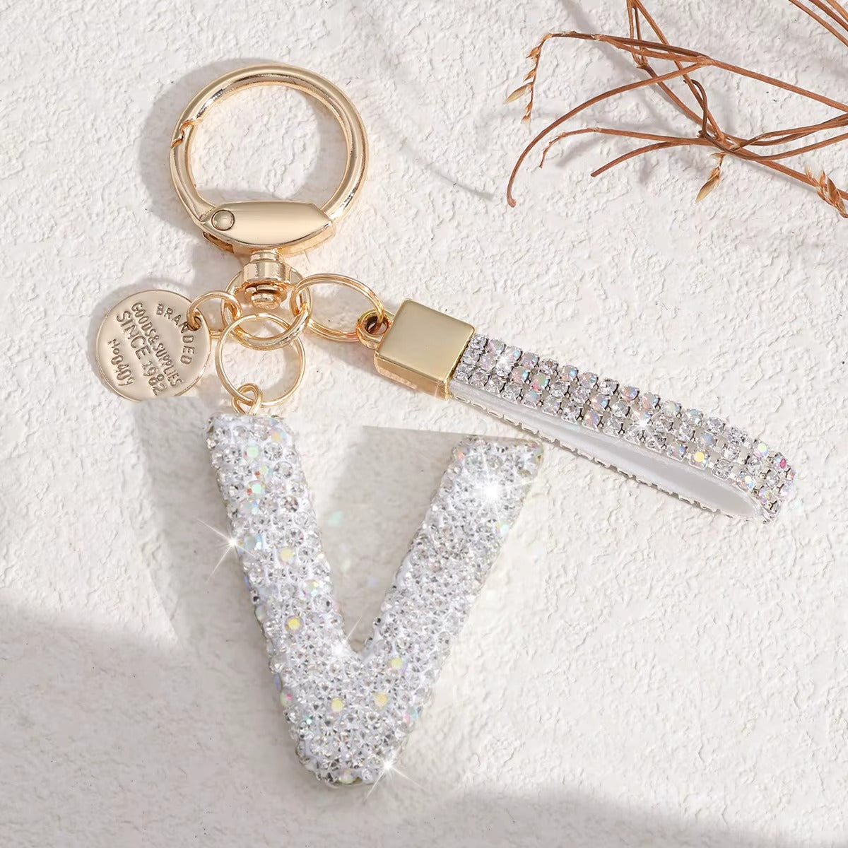 Sparkling Initial Keychain – Kapzy