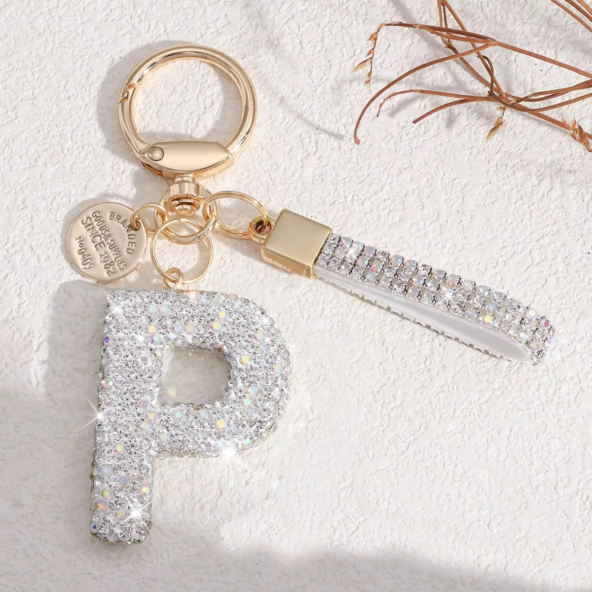 Sparkling Initial Keychain – Kapzy
