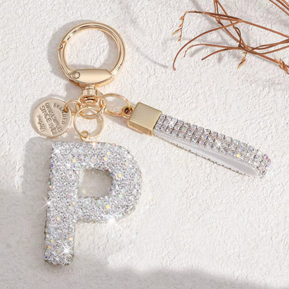 Sparkling Initial Keychain – Kapzy