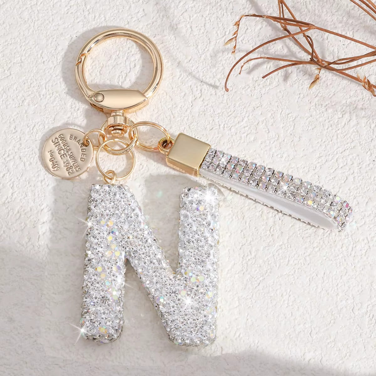Sparkling Initial Keychain – Kapzy