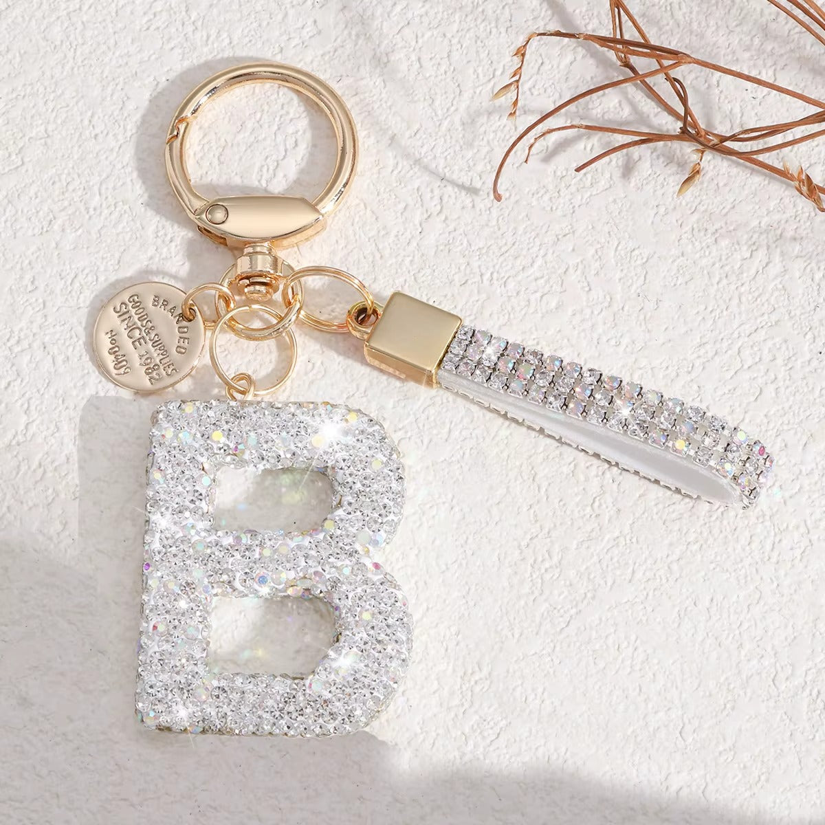 Sparkling Initial Keychain – Kapzy
