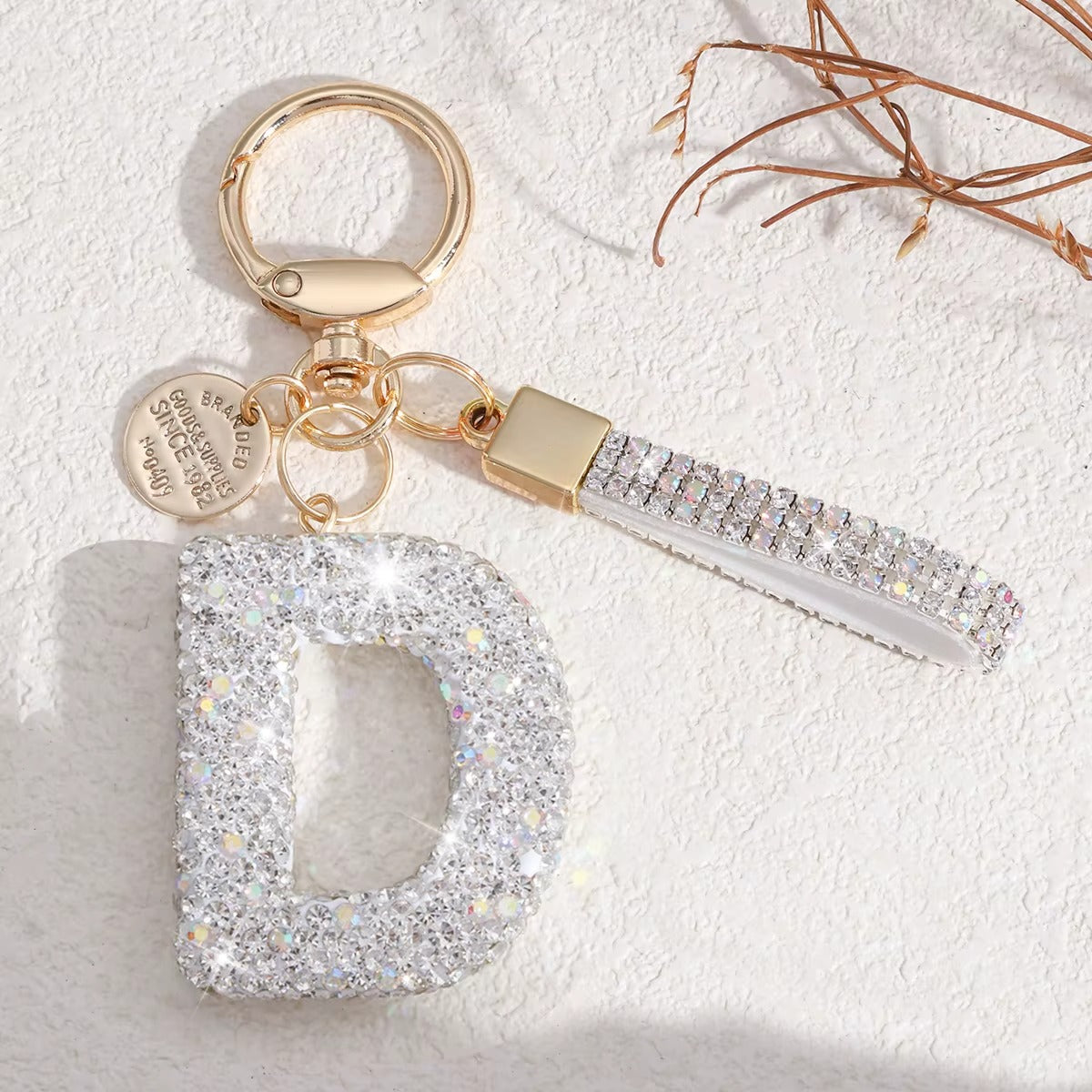 Sparkling Initial Keychain – Kapzy