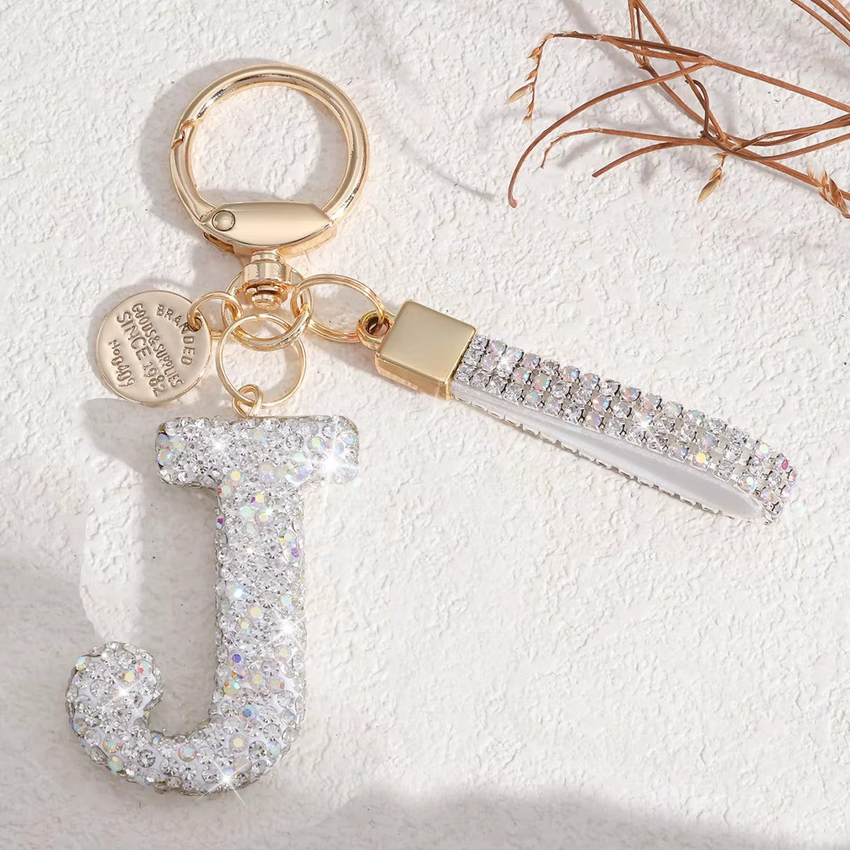 Sparkling Initial Keychain – Kapzy
