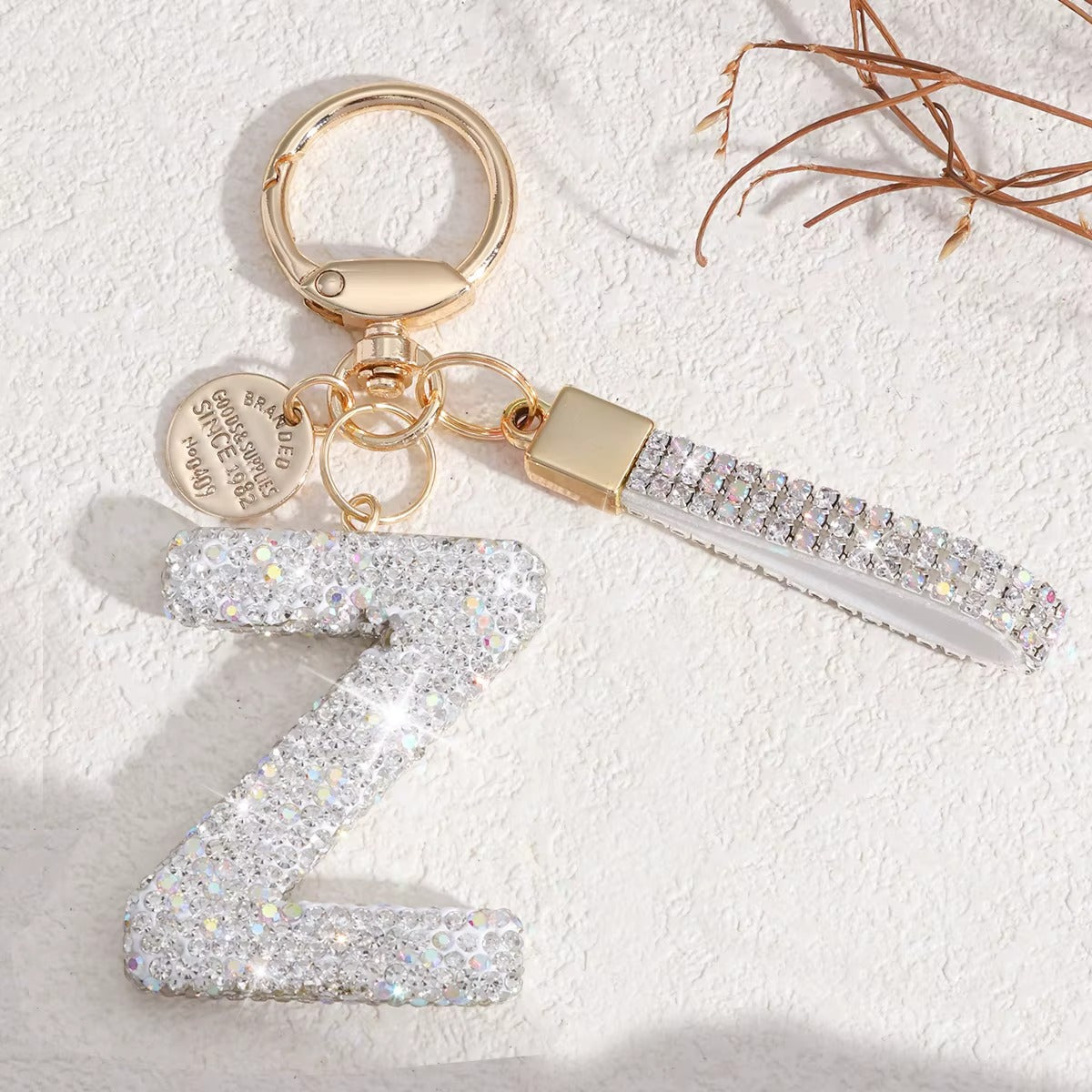 Sparkling Initial Keychain – Kapzy