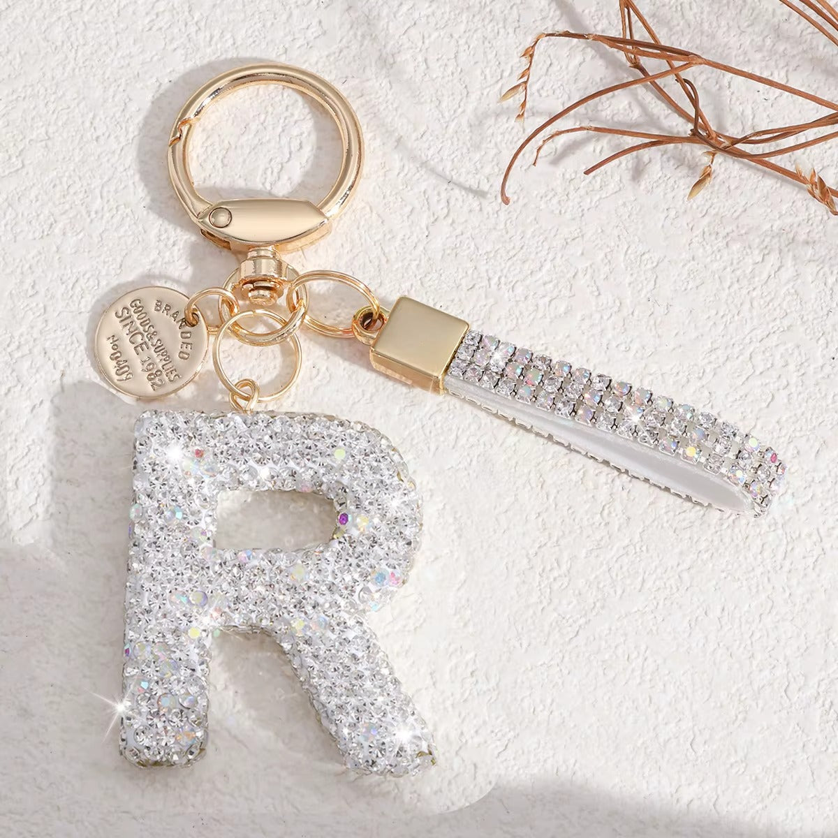 Sparkling Initial Keychain – Kapzy