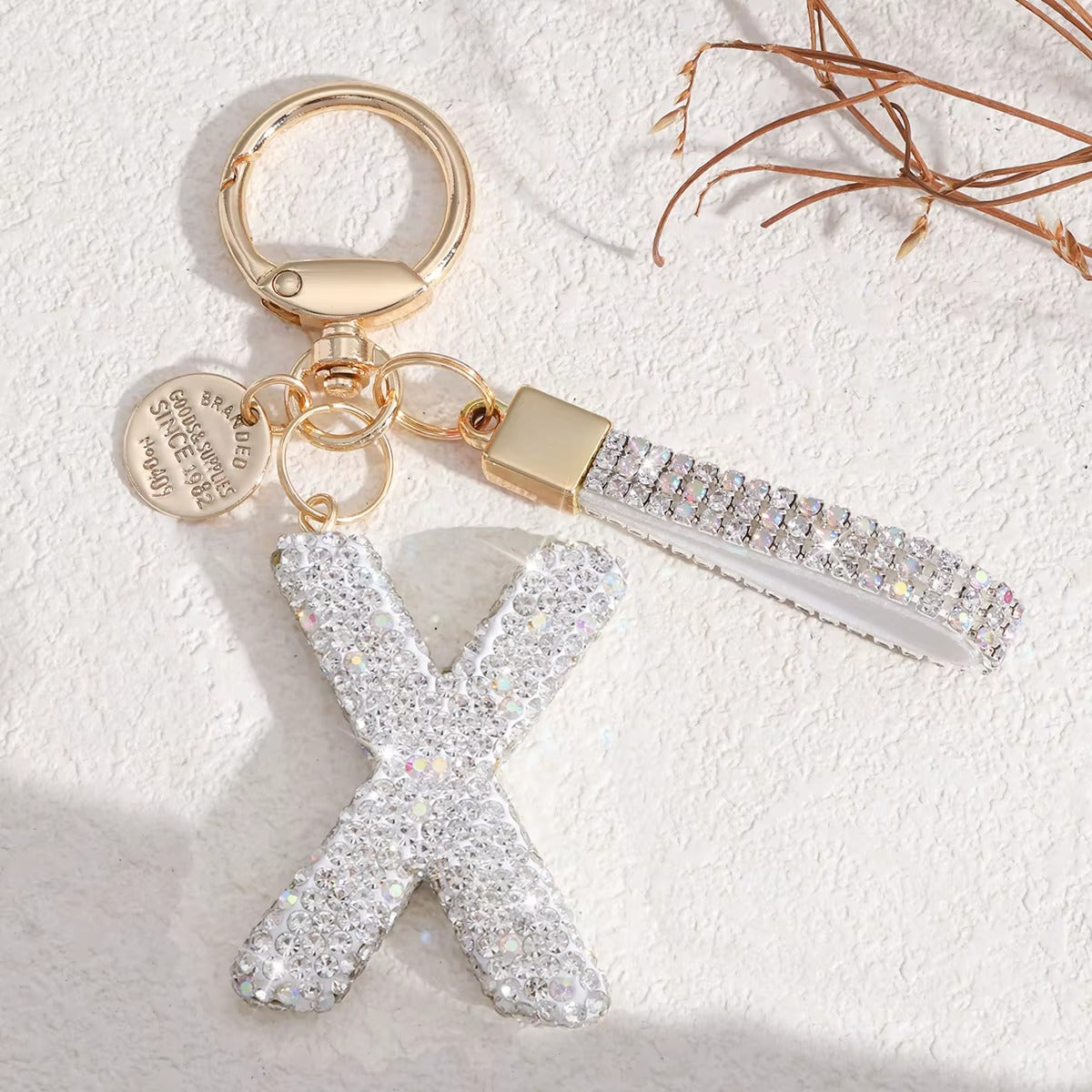 Sparkling Initial Keychain – Kapzy