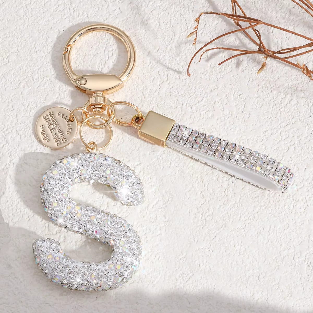 Sparkling Initial Keychain – Kapzy