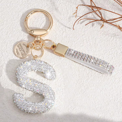 Sparkling Initial Keychain – Kapzy