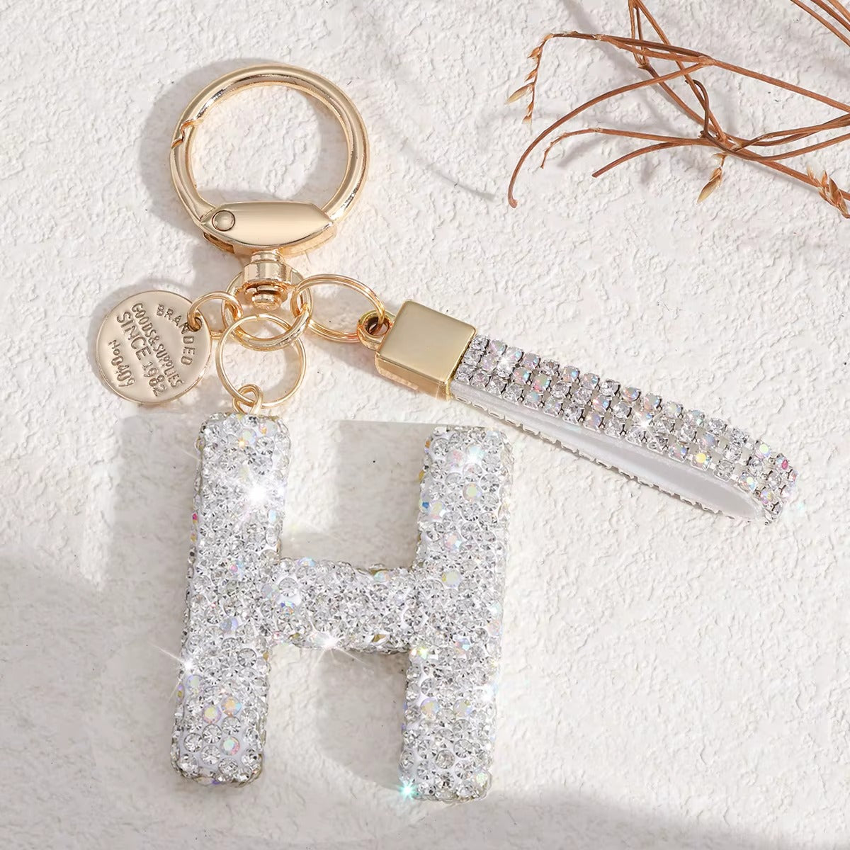 Sparkling Initial Keychain – Kapzy